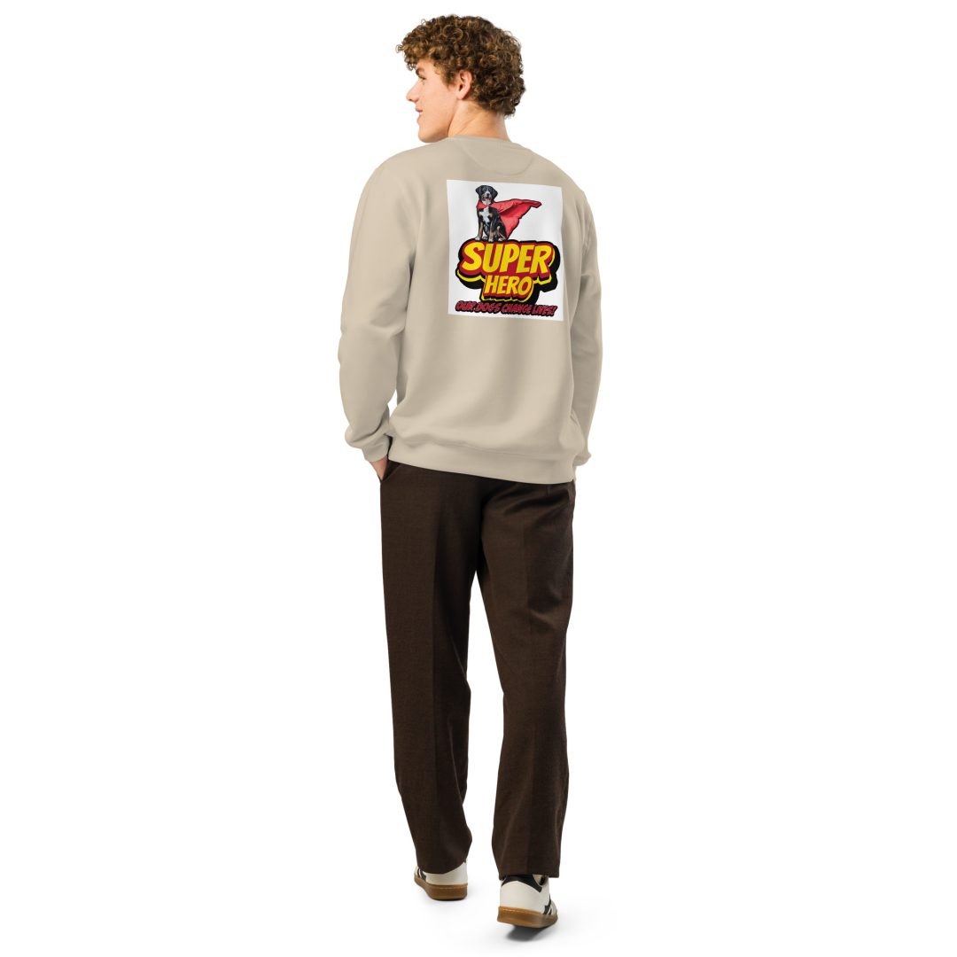 Super Hero Dog Unisex organic sweatshirt - Image 2