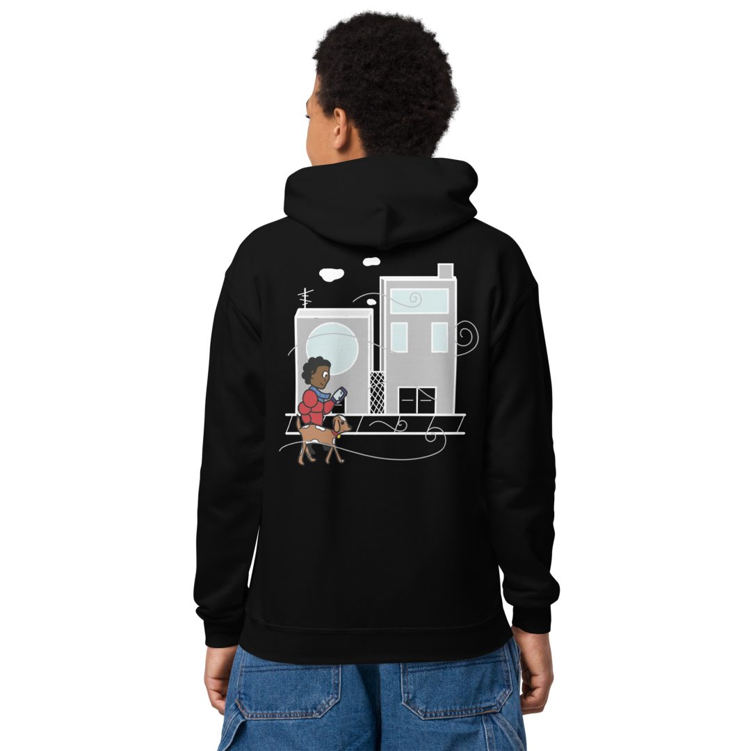 City Walk Youth hoodie (Dark colors) - Image 4