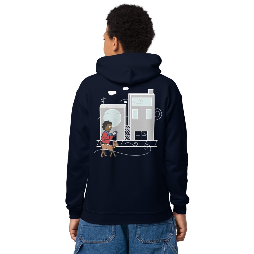 City Walk Youth hoodie (Dark colors) - Image 9