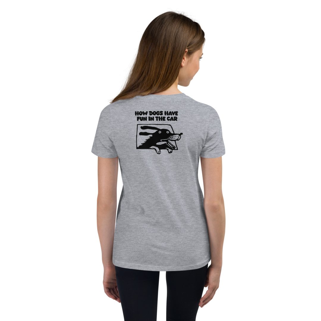 How Dogs Have Fun In The Car Youth T-Shirt - Image 10