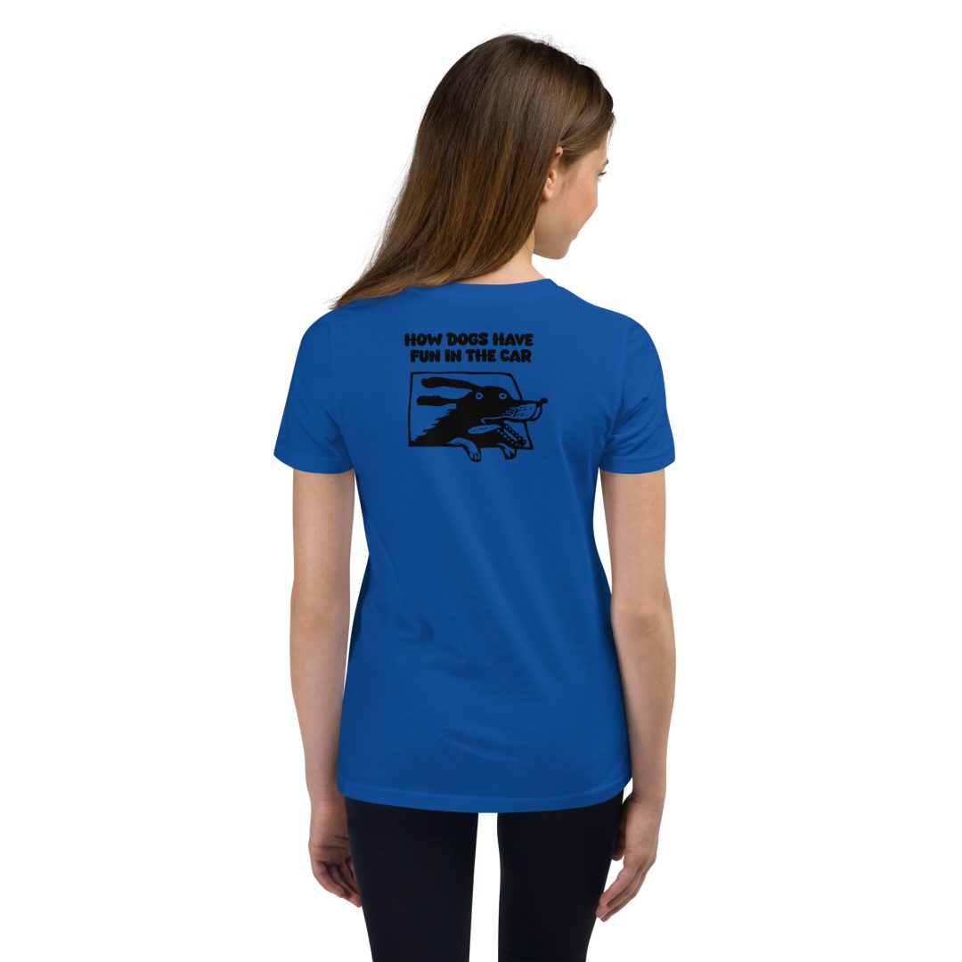 How Dogs Have Fun In The Car Youth T-Shirt - Image 4